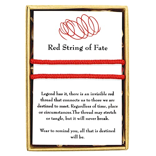 Red String Bracelets Couples Gifts for Boyfriend and Girlfriend Handmade Red String of Fate Bracelets Kabbalah Protection Good Luck Simple Matching Bracelets for Lover Women Men