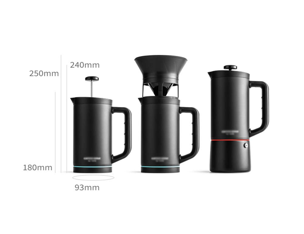 Cafetera de prensa francesa de acero inoxidable, 4 en 1, olla de café frío y moca, 34 onzas, fácil de limpiar