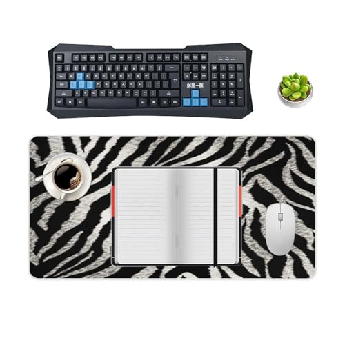 Mouse Pad grande impermeable con diseño cebra blanco y negro miniatura 4