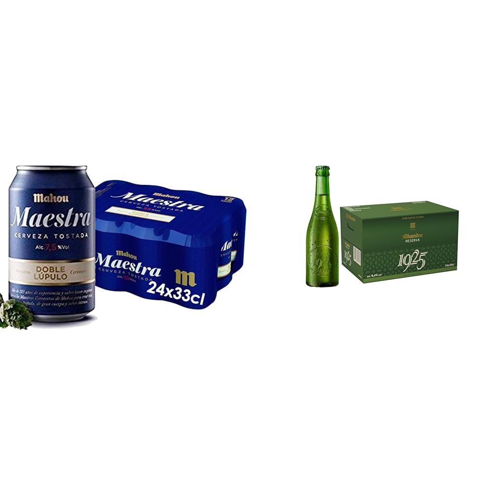 Mahou Pack Cerveza Doble Lúpulo 24 Latas + Alhambra Reserva 24 Botellines