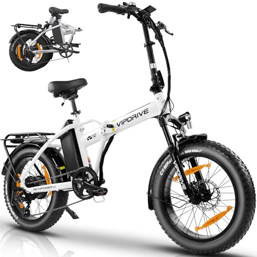 Vipdrive Bicicleta Electrica Plegable, 20 4.0 Fat Tire Bici Electrica Adulto, Batería Extraíble De 48v 13ah Hasta 80km, 25km H, 7 Velocidades, Todo Terreno Bicicleta Eléctrica Vipdrive Bicicleta Electrica Plegable, 20 4.0 Fat Tire Bici Electrica Adulto, Batería Extraíble De 48v 13ah Hasta 80km, 25km H, 7 Velocidades, Todo Terreno Bicicleta Eléctrica