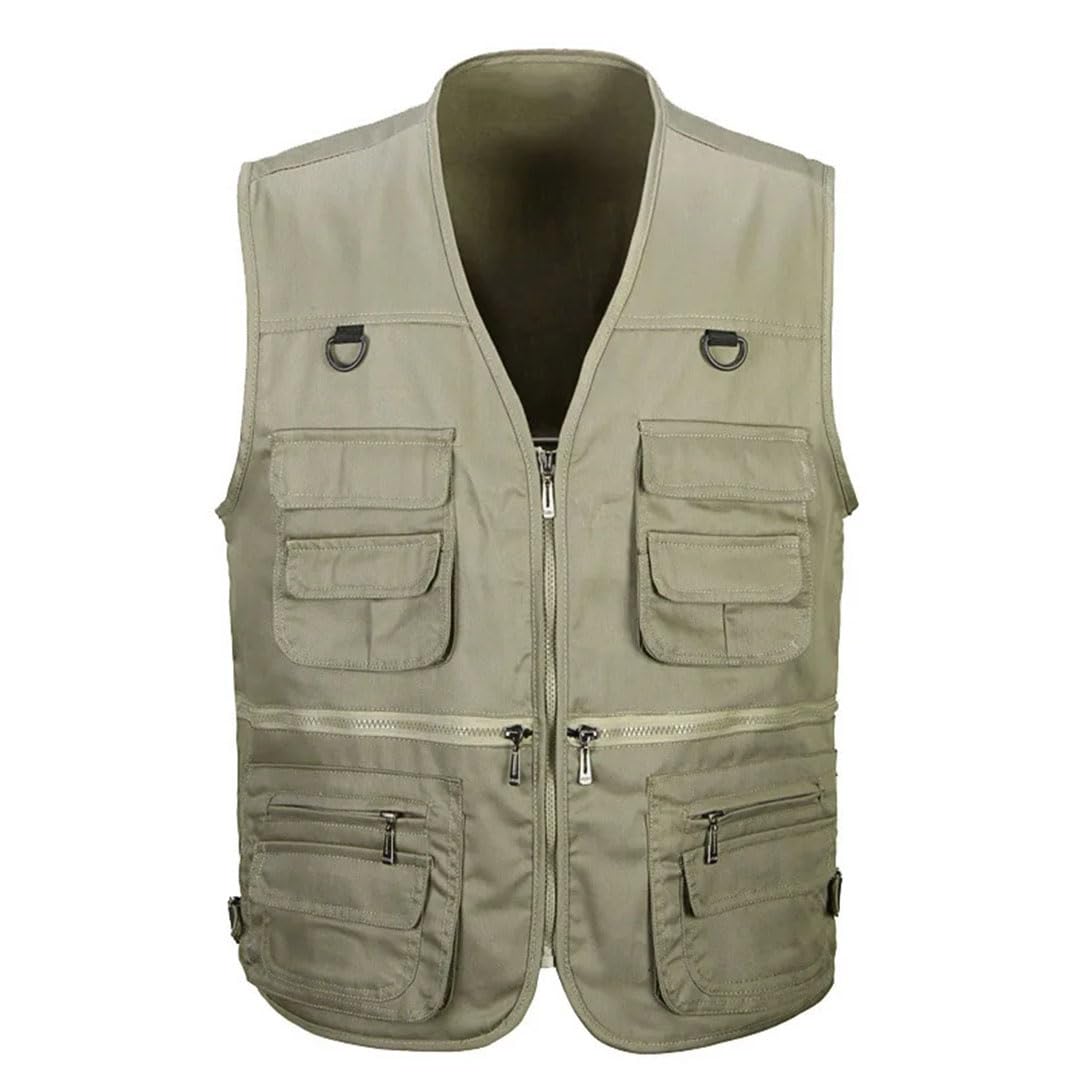 Chaleco de verano para hombre, con múltiples bolsillos, para fotografía, pesca, malla, chaleco de pesca para hombre