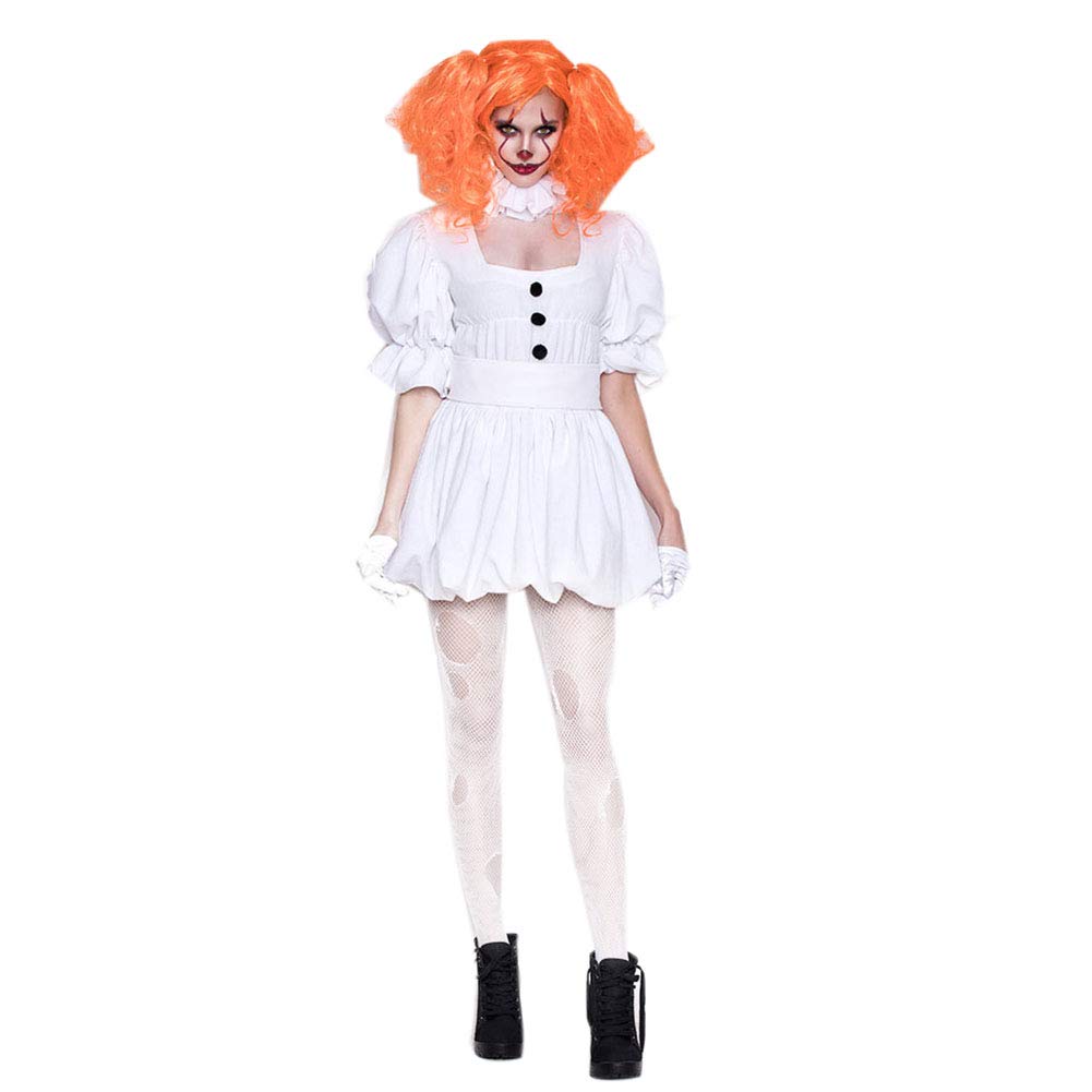 People-COS1 Halloween Cosplay Vampire Ghost Doll Costume Adult Pennywise Women Creepy Clown Costume Carnival Outfit Suit
