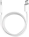 USB C to 3.5mm Audio Aux Jack Adapter,3.3 ft, aux Cord for iPhone,Type C to 3.5mm Aux Headphone Stereo Cord Car Cable for iPhone 16/16 Pro, Samsung Galaxy S25 and Other iOS and Android Devices(White)