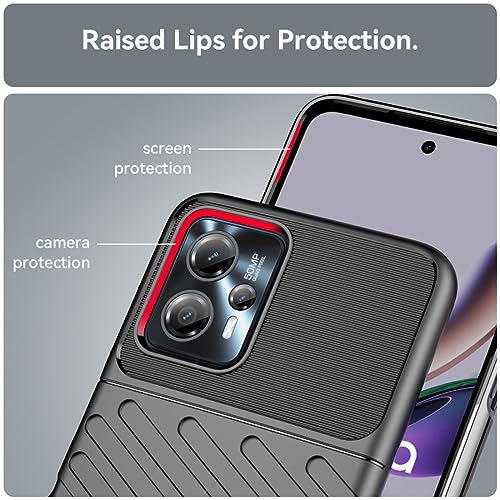 Image of Shockproof Back Cover Case for Motorola Moto G13 4G | 360 Degree Protection | Protective Design | Anti-Scratch Tough Slim TPU Case for Motorola Moto G13 4G (Black)