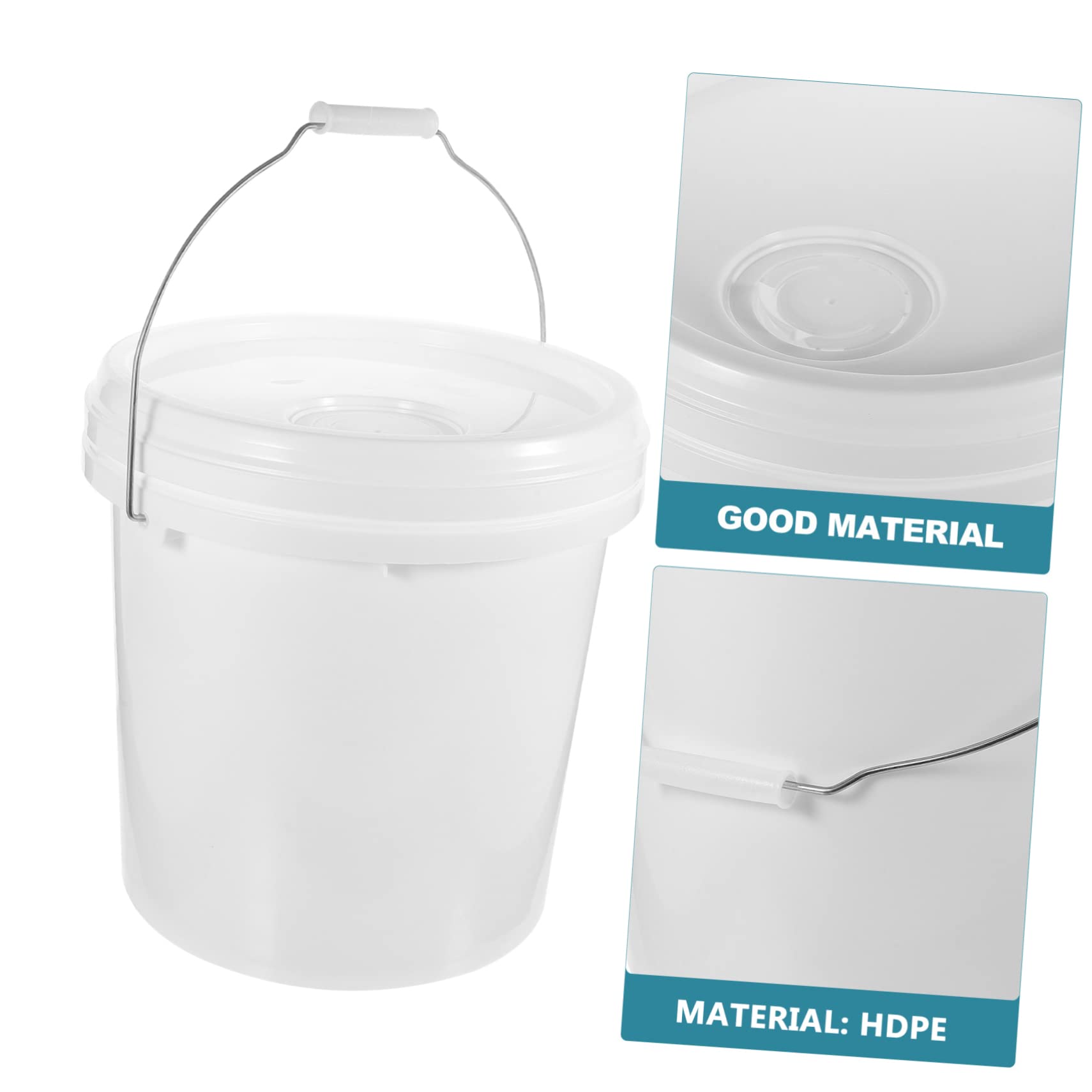 Cubo Redondo de Pintura Hdpe Blanco de 10 L con Tapa