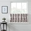 Vhc brands florette ruffled patchwork curtain tier brown 24×36 set of 2  urban country home decor