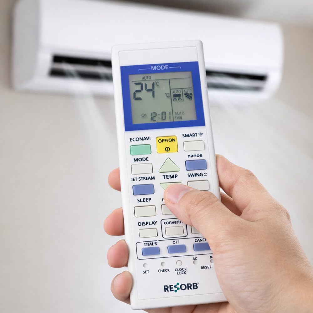 RESORB AC Remote Compatible with Panasonic Smart Inverter AC | WiFi nanoe econavi | White (Match Old Remote) RE 314 1