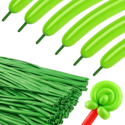 Image of 260 Balloons - Pearl Green Long Balloons for Animal Modeling & Party Decor