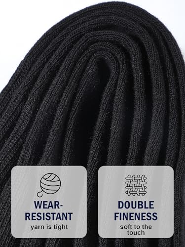 Shihanee 6 Pairs Men Cotton Knee High Socks Warm Thick Calf Dress Socks Casual Solid Colors for Walk Winter Gifts3
