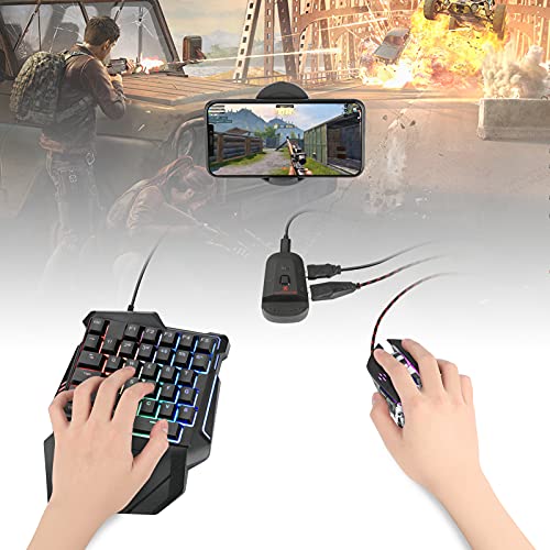 Half Hand Gaming Keyboard And Mouse Combo, Laelr 35 Keys Pubg Keycap Version Wired Mechanical Rgb Led Backlit Half Keyboard, Support Wrist Rest, Usb Wired Gaming Mouse, Converter Adapter For Gaming #TOP7