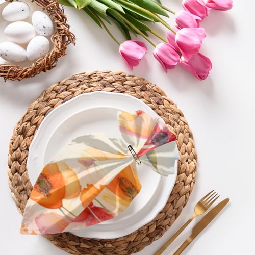 Servilletas de Tela Pequeñas con Flores Multicolor Juego x6 miniatura 4