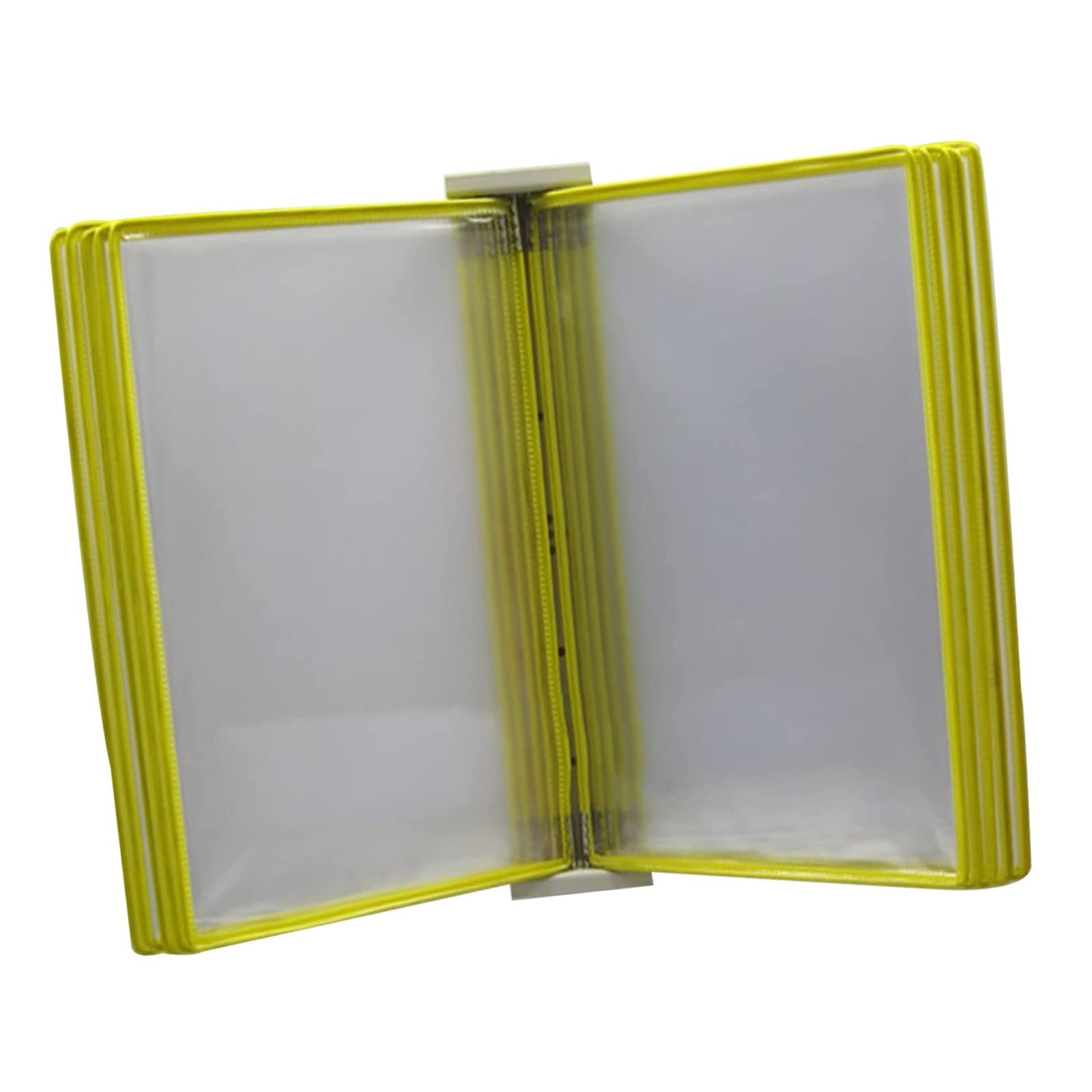 MYUYEE Wall Mount Reference Organizer - Catalog Display Rack, 10 Double-Sided Panels, A4 Letter-Size Wall Mounted Reference System, For Offices, Workshops, Exhibition Halls, Hot(Yellow)