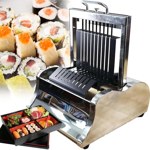 Máquina para hacer sushi, molde de rollo de sushi de acero inoxidable, herramienta de cocina fácil con hoja afilada, 12 segmentos para hacer sushi rápida y sin esfuerzo