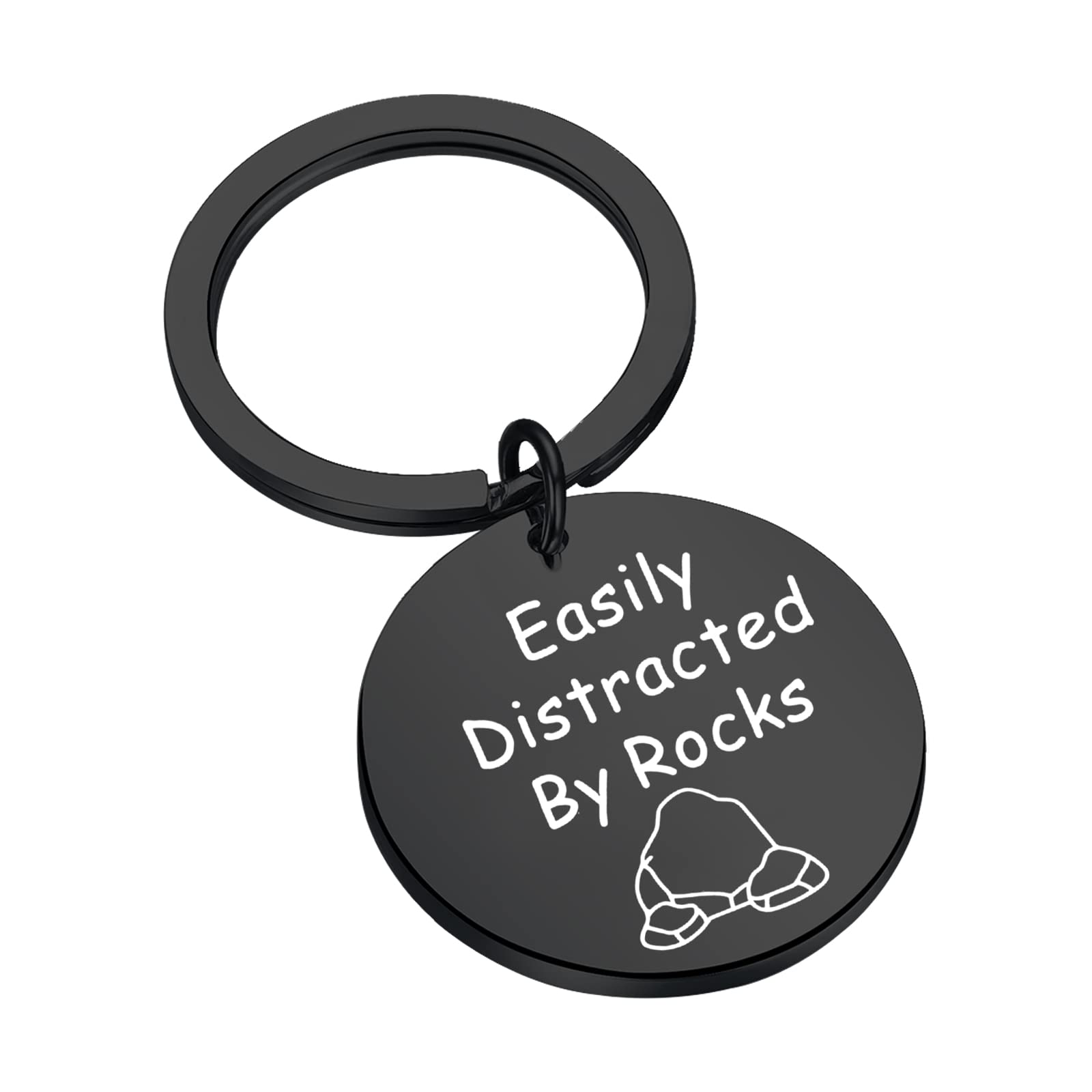 CENWA Geology Gift Geologist Jewelry Easily Distracted by Rocks Keychain Geology Professor Gift Geology Student Gift