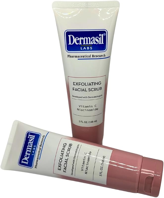 Esfoliante facial Dermasil com vitamina C e niacinamida, 118 mL, pacote com 2