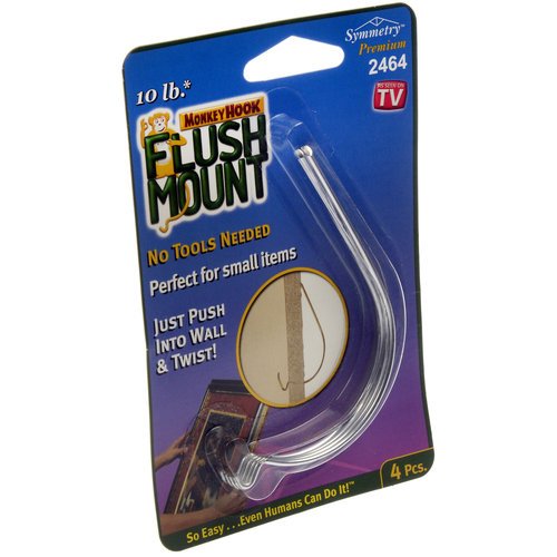 Monkey Hook Flush Mount 10lb Hooks (4-count)