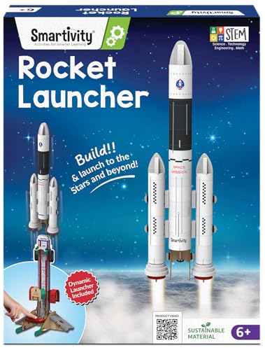 Smartivity Rocket Launcher STEM Kit for Ages 6-12 Years | Build Your Own Rocket with Launcher | Birthday Gift for Smart Kids | DIY Science Toy for Boys & Girls 6,7,8,9,10,11,12 Years Old