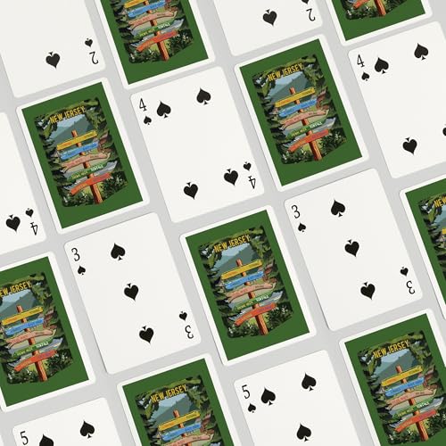 Baraja de póker New Jersey Signpost 52 cartas tamaño póker miniatura 4