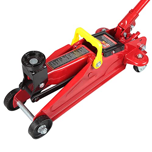 Image of Big RED TAM82012 Torin Hydraulic Trolley Service /Floor Jack with Blow Mold Carrying Storage Case, 2 Ton (4,000 lb) Capacity, Red
