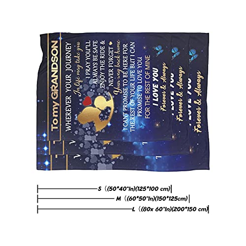 Grandson Gifts From Grandma, To My Grandson Blanket 50"X40", Birthday Christmas Graduation Gift Idea For Grandson From Grandmother, Soft Lightweight Throw Blankets For Couch Bed #TOP2