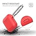 AhaStyle Upgrade Silicone Case Protective Cover [Front LED Visible] Compatible with Apple AirPods 2 & 1 (Red)