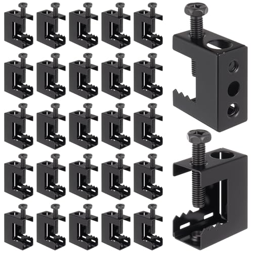 AOKLIT 1/4-20 Spring Steel Beam Clamps 25 Pcs Beam Clamps