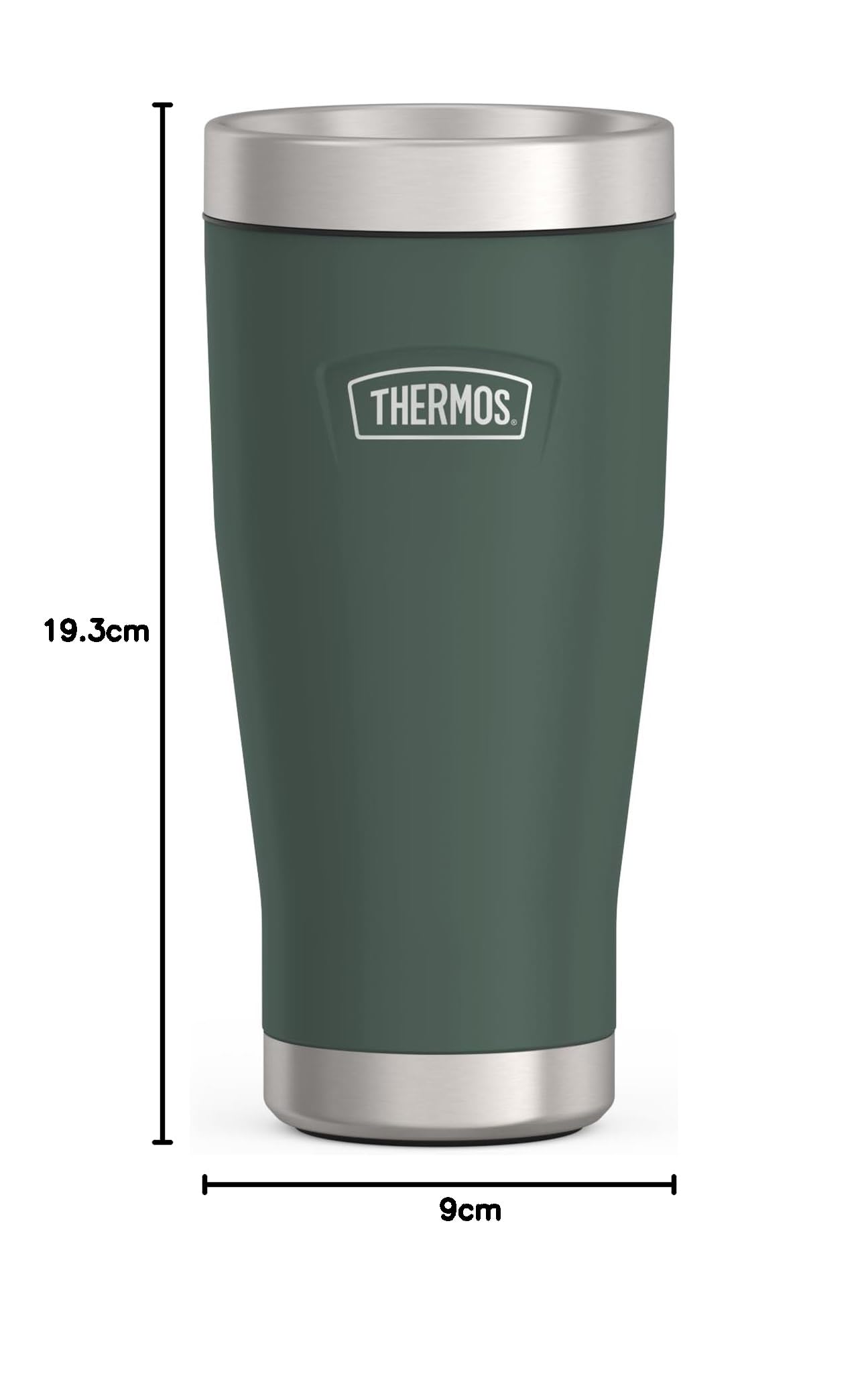 Thermos ICON - Taza térmica (0,47 L, 7 horas caliente), diseño de bosque | Taza térmica de acero inoxidable a prueba de fugas, 22 horas, apta para lavavajillas, oficina y viaje, color verde oscuro
