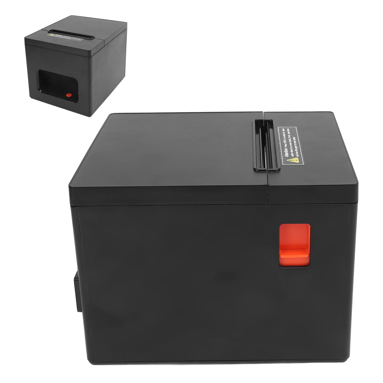 SENECESLI Drukarka Termiczna, Termiczna Drukarka pokwitowań Bluetooth 80 Mm ze Złączem Szuflady na gotówkę do Bezprzewodowego Szybkiego Drukowania Przez USB, Kompatybilna z Systemami (wtyczka UE)
