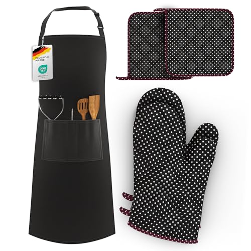 Noir (1 tablier + 2 maniques + 2 dessous de plat)