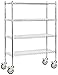 Salsbury Industries Mobile Wire Shelving Unit, 48-Inch Wide by 69-Inch High by 18-Inch Deep, Chrome