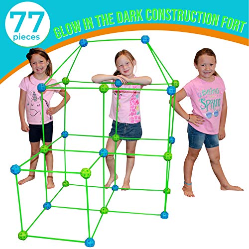 Funphix 77 Pc Fort Building Kit with Glow in The Dark Sticks +