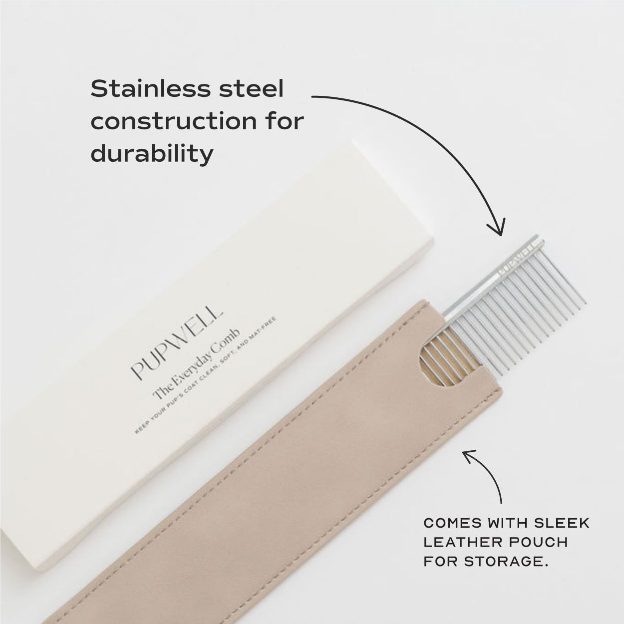 Pupwell Peine de metal prémium para perros