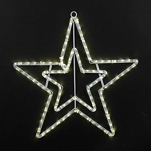 Novelty Lights LED Warm White Star Rope Light Motif Sculpture, 20