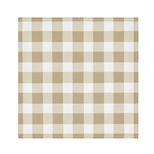 Servilletas de Tela Cuadradas Estilo Cuadros Khaki x6 miniatura 1