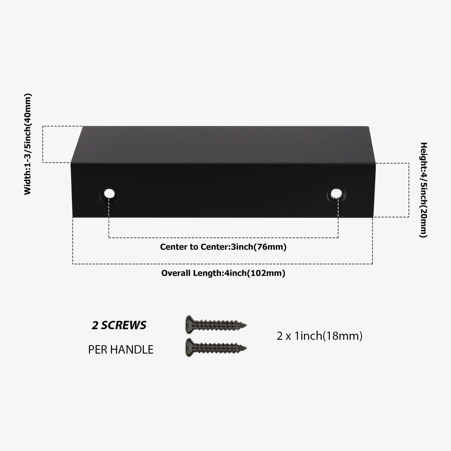 Rergy 10 Pack Black Cabinet Pulls Kitchen Cabinet Handles, Dresser Drawer Hardware Cabinet Edge Pull, 3in Cabinet Finger Pulls