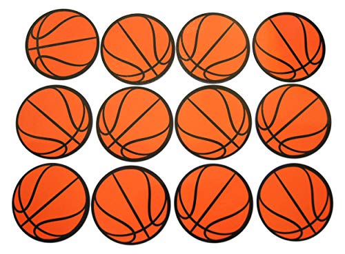 Set de 12 imanes decorativos baloncesto naranja miniatura 1