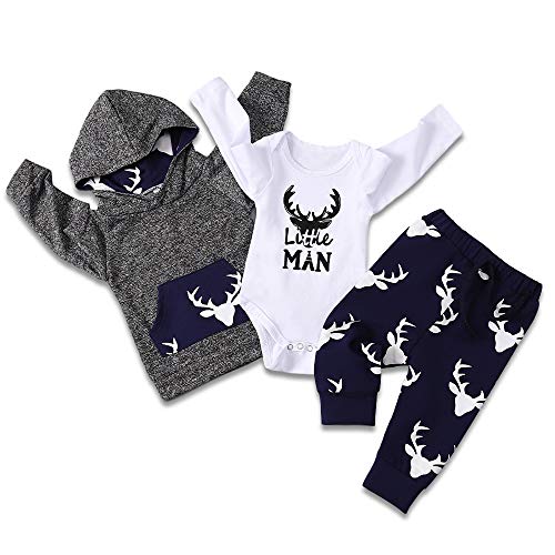 Image of Toddler Baby Boys Clothes Pant Set Long Sleeve Hoodie Tops and Pants Set Autumn Sweatsuit