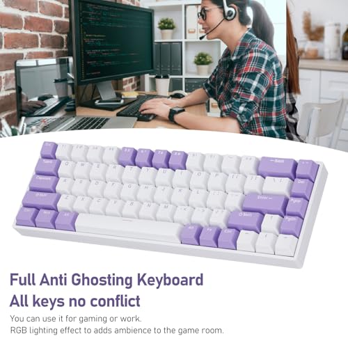 Teclado Mecánico Gamer Zunates6h4wrg0t5 Bluetooth RGB miniatura 5