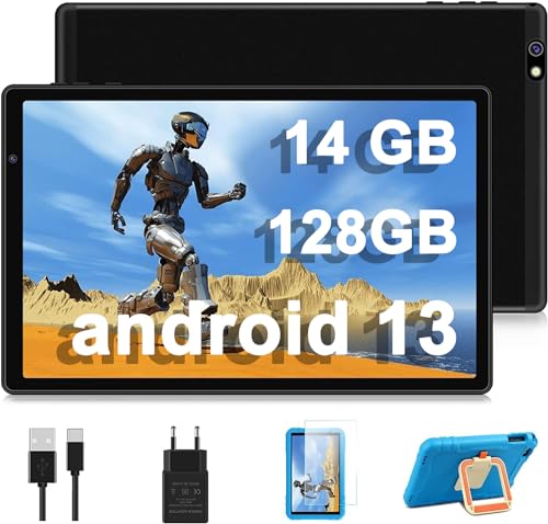 AOCWEI Tablet X500 de 10 Pulgadas, 4 GB de RAM 64 GB de ROM (128 GB de expansión) Android 12 Tablet PC, Octa Core, Bluetooth 4.0, 5 MP+8 MP, Google GMS, batería de 8000 mAh, Funda Protectora Eva Azul