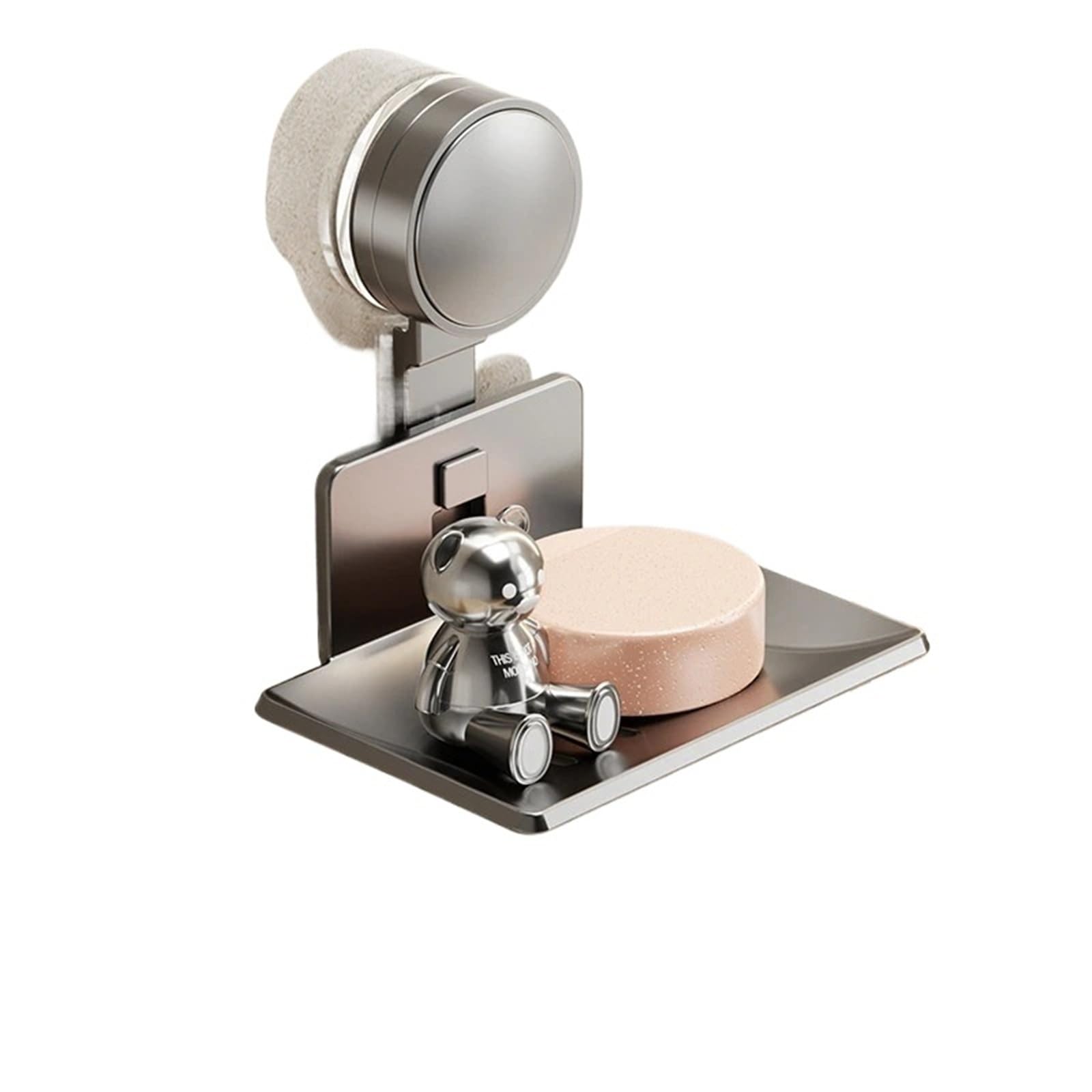 Mkyyioed Grey Soap Dish Suction Cup Soap Holder Wall Mounted