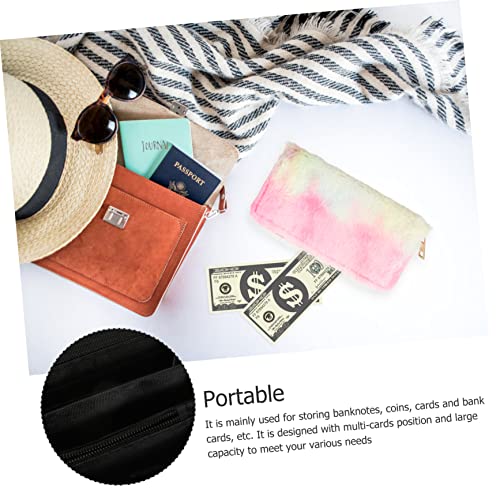 Homoyoyo Fashionable Women's Plush Rfid Wallet Zipper Purse Lady Handbag Stylish Zippered Wallet for Daily Use3