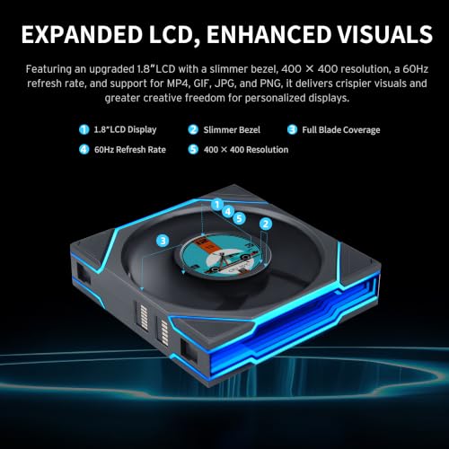 Image of Lian Li UNI Fan TL LCD Flex 120 ARGB PWM Fan, (NOT Reverse) Black