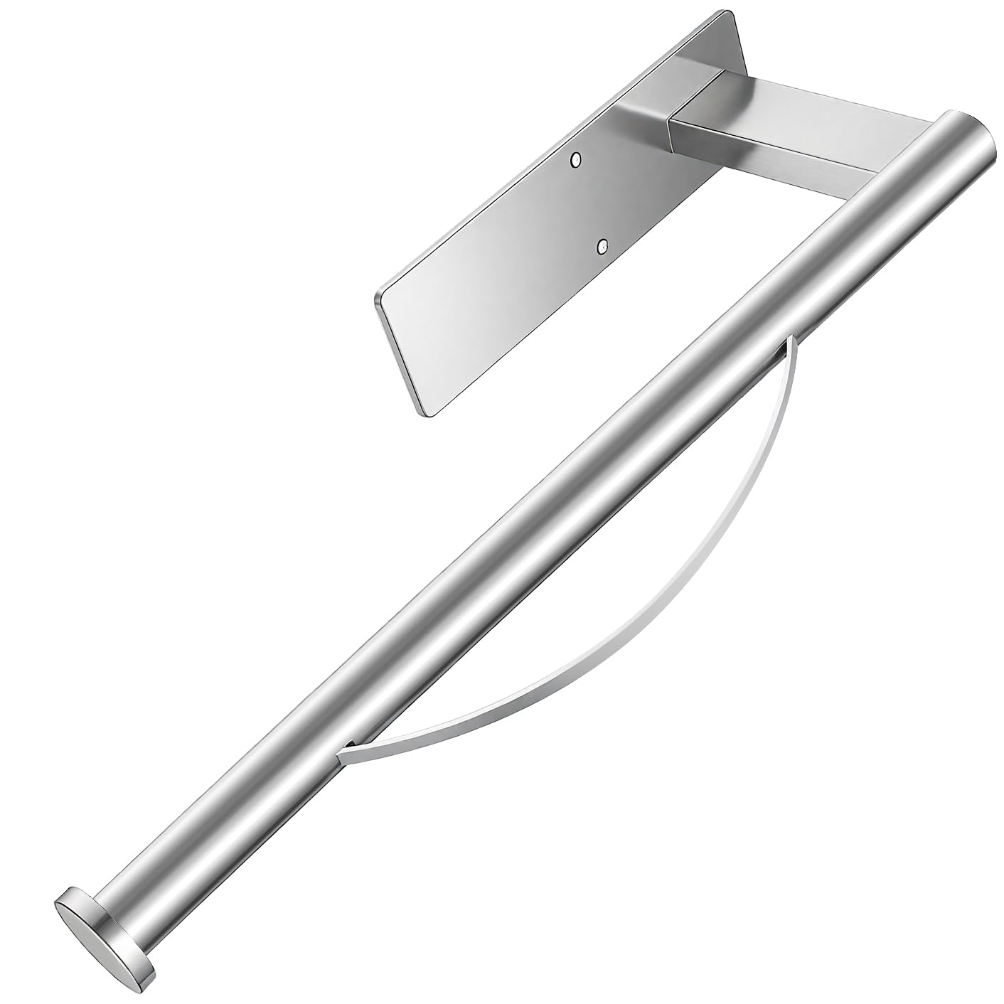 Oboding Damping Silver Kitchen Roll Holder Under Cabinet, Single Hand Operable Tearing Off Paper Towels With Damping Effect, Both Available In Adhesive And Screws, Stainless Steel (Silver)