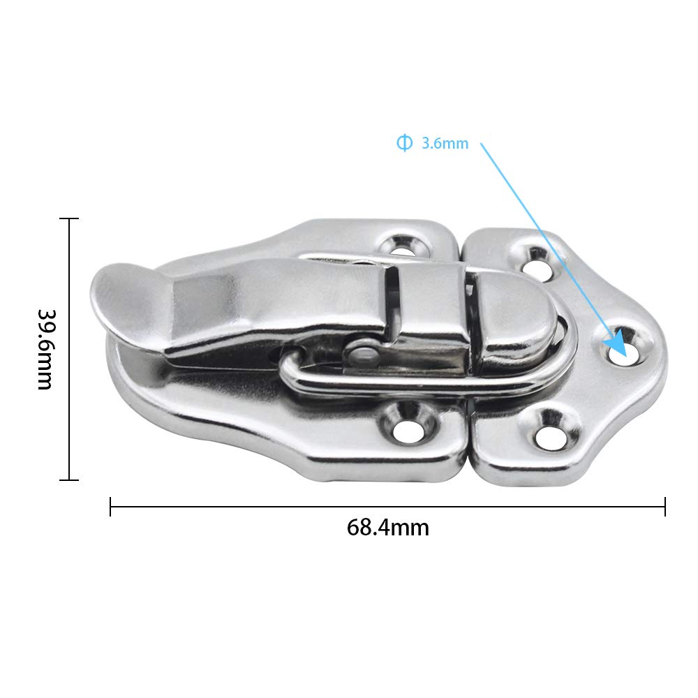 8 pezzi Toggle Latch Chiusura Chiusure a Leva Serratura per cassetta degli attrezzi cosmetici della cassetta degli attrezzi medici - Argento
