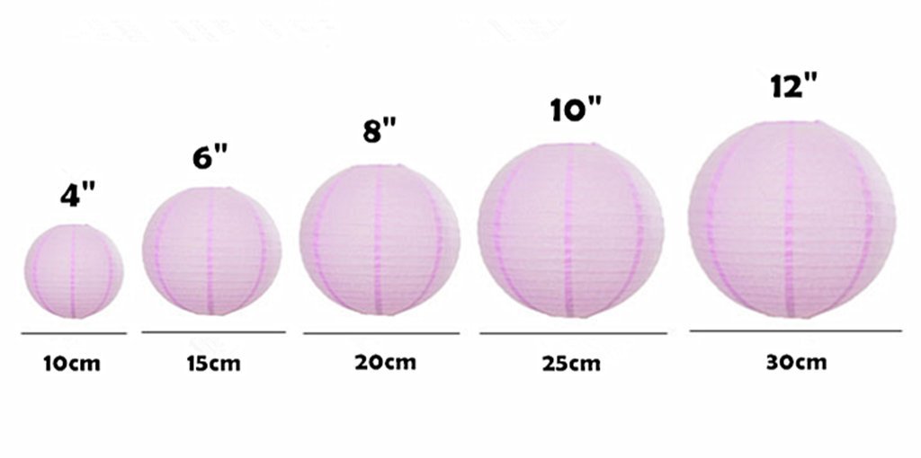 Kinteshun Folding Round Paper Lantern Reusable Chinese/Japanese Style Hanging Ornament Lamp Cover for Garden Birthday Party Decoration Supplies(Pink,10pcs Assorted Sizes)