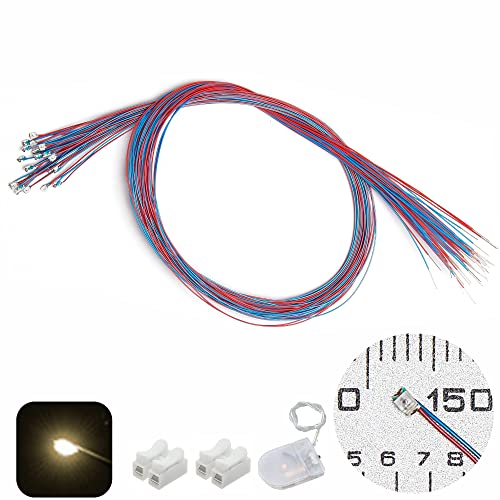 ZZHOB 25PCS Pre-Wired 0805 SMD LEDs(Light Mode: Continuous Warm White Light) Micro LED Light...
