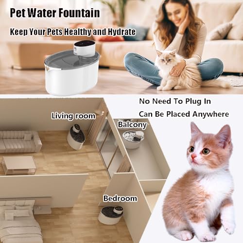 Fuente de Agua Inalámbrica para Gatos 2.5L miniatura 7
