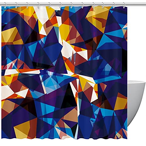 Rideau de douche abstrait polygone triangle multicolore 183x183 déco salle de bain moderne - 2
