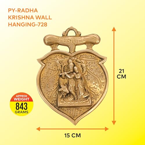 Image of Beautiful Radha Krishna Wall Hanging for Home and Temple Decor, Radhe Krishna Decor, Hindu God Idol, Home Decor, Temple Decoration, Pooja Room Essential, Divine Love Symbol - 728